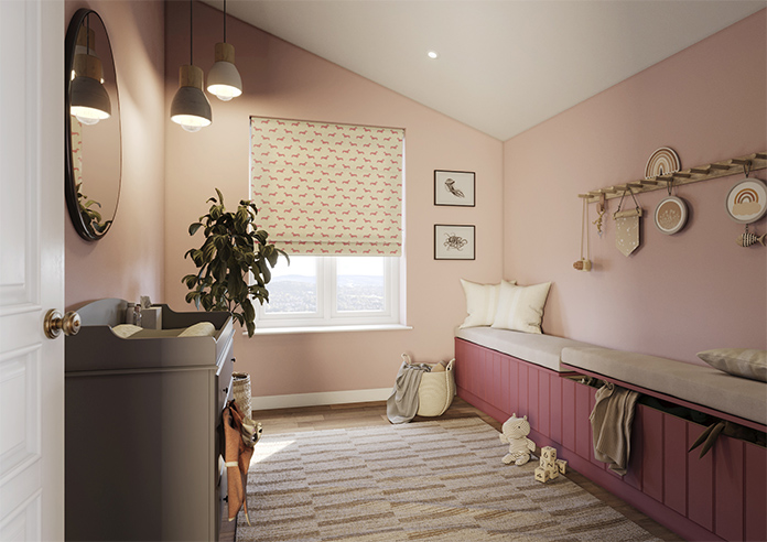 Emily Bond Peggy, Raspberry - Roman Blind - Image 6